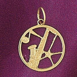 Dazzlers Jewelry Trumpet Pendant Necklace Charm Bracelet in Yellow, White or Rose Gold 6309, MPN: D…