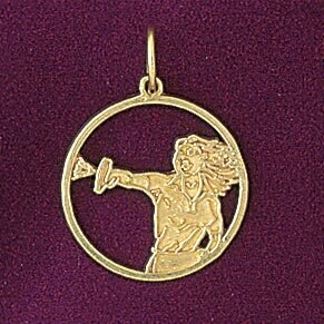 Dazzlers Jewelry Sword Sport Pendant Necklace Charm Bracelet in Yellow, White or Rose Gold 6313, MP…