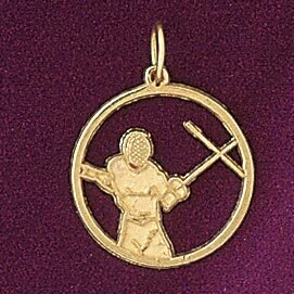 Sword Sport Pendant Necklace Charm Bracelet in Yellow, White or Rose Gold 6314