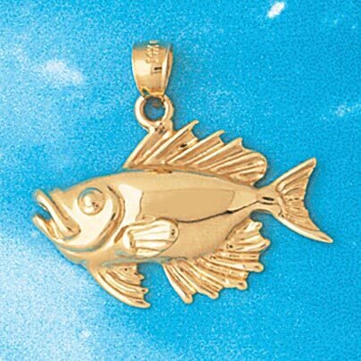 Goldfish Pendant Necklace Charm Bracelet in Yellow, White or Rose Gold 685