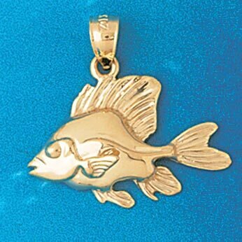 Goldfish Pendant Necklace Charm Bracelet in Yellow, White or Rose Gold 686