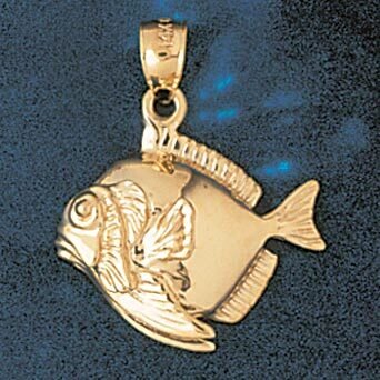 Goldfish Pendant Necklace Charm Bracelet in Yellow, White or Rose Gold 689