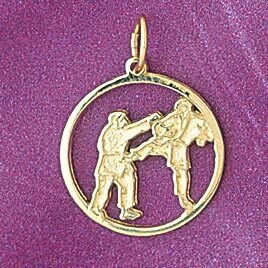 Dazzlers Jewelry Karate Pendant Necklace Charm Bracelet in Yellow, White or Rose Gold 6317, MPN: DZ…