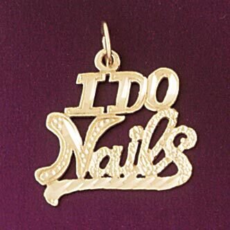 I Do Nails Pendant Necklace Charm Bracelet in Yellow, White or Rose Gold 6362