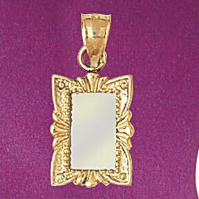 Mirror Hairdresser Pendant Necklace Charm Bracelet in Yellow, White or Rose Gold 6370