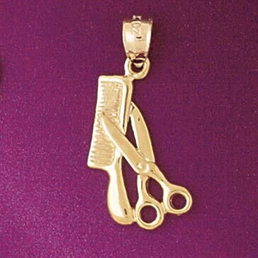 Hairdresser Scissors Pendant Necklace Charm Bracelet in Yellow, White or Rose Gold 6380