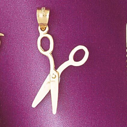 Hairdresser Scissors Pendant Necklace Charm Bracelet in Yellow, White or Rose Gold 6387
