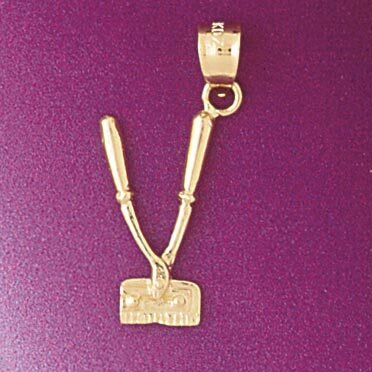Hairdresser Razor Moveable Pendant Necklace Charm Bracelet in Yellow, White or Rose Gold 6397