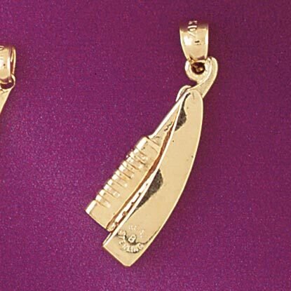 Hairdresser Razor Moveable Pendant Necklace Charm Bracelet in Yellow, White or Rose Gold 6400