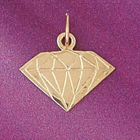 Dazzlers Jewelry Diamond Shaped Pendant Necklace Charm Bracelet in Yellow, White or Rose Gold 6403,…