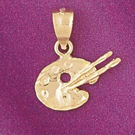 Dazzlers Jewelry Painter Painting Pendant Necklace Charm Bracelet in Yellow, White or Rose Gold 641…