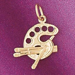 Dazzlers Jewelry Painter Painting Pendant Necklace Charm Bracelet in Yellow, White or Rose Gold 641…