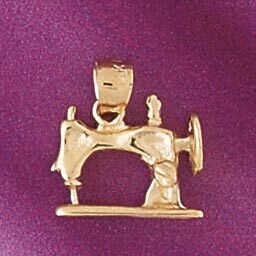 Dazzlers Jewelry Sewing Machine Pendant Necklace Charm Bracelet in Yellow, White or Rose Gold 6429,…