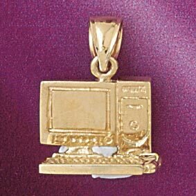Dazzlers Jewelry Office Computer Desktop Pendant Necklace Charm Bracelet in Yellow, White or Rose G…