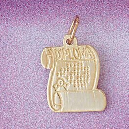 Dazzlers Jewelry Graduation Pendant Necklace Charm Bracelet in Yellow, White or Rose Gold 6449, MPN…
