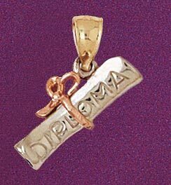 Dazzlers Jewelry Graduation Pendant Necklace Charm Bracelet in Yellow, White or Rose Gold 6452, MPN…