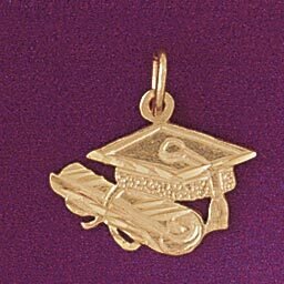 Dazzlers Jewelry Graduation Pendant Necklace Charm Bracelet in Yellow, White or Rose Gold 6474, MPN…