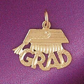 Graduation Pendant Necklace Charm Bracelet in Yellow, White or Rose Gold 6479