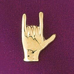 Dazzlers Jewelry I Love You Hand/Sign Language Pendant Necklace Charm Bracelet in Yellow, White or …
