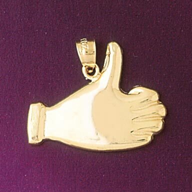 Thumbs Up Pendant Necklace Charm Bracelet in Yellow, White or Rose Gold 6519