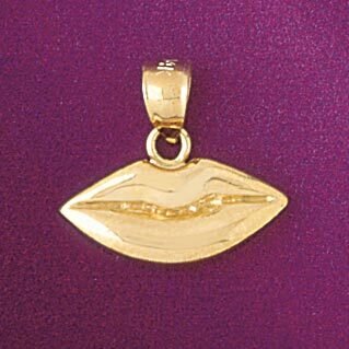 Lip Pendant Necklace Charm Bracelet in Yellow, White or Rose Gold 6522