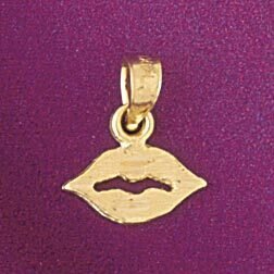 Lip Pendant Necklace Charm Bracelet in Yellow, White or Rose Gold 6524