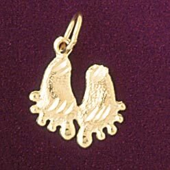 Footprint Pendant Necklace Charm Bracelet in Yellow, White or Rose Gold 6529