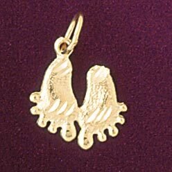 Dazzlers Jewelry Footprint Pendant Necklace Charm Bracelet in Yellow, White or Rose Gold 6529, MPN:…