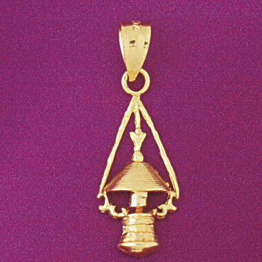 Lamp Pendant Necklace Charm Bracelet in Yellow, White or Rose Gold 6607