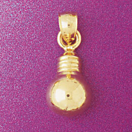 Lamp Pendant Necklace Charm Bracelet in Yellow, White or Rose Gold 6608
