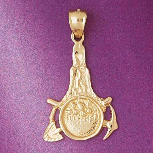 Spade Shovel Pendant Necklace Charm Bracelet in Yellow, White or Rose Gold 6631