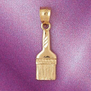 Paint Brush Pendant Necklace Charm Bracelet in Yellow, White or Rose Gold 6654