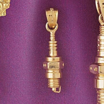 Dazzlers Jewelry Spark Plug Pendant Necklace Charm Bracelet in Yellow, White or Rose Gold 6659, MPN…
