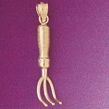 Rake Pendant Necklace Charm Bracelet in Yellow, White or Rose Gold 6679