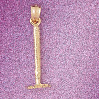 Rake Pendant Necklace Charm Bracelet in Yellow, White or Rose Gold 6680