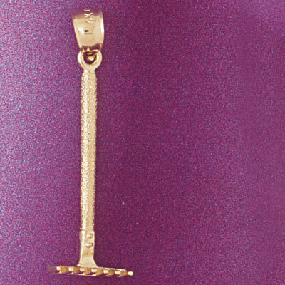 Rake Pendant Necklace Charm Bracelet in Yellow, White or Rose Gold 6681