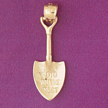 Spade Shovel Pendant Necklace Charm Bracelet in Yellow, White or Rose Gold 6682