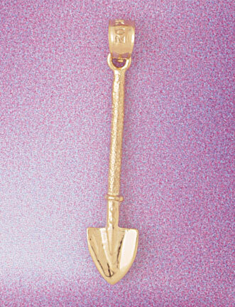 Spade Shovel Pendant Necklace Charm Bracelet in Yellow, White or Rose Gold 6686