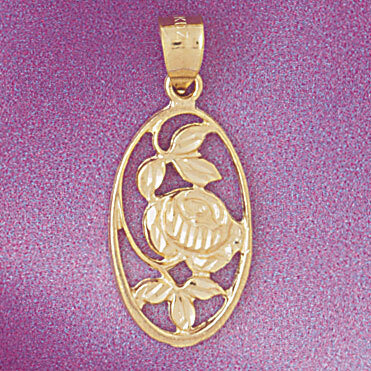 Dazzlers Jewelry Flower Rose Pendant Necklace Charm Bracelet in Yellow, White or Rose Gold 6711, MP…