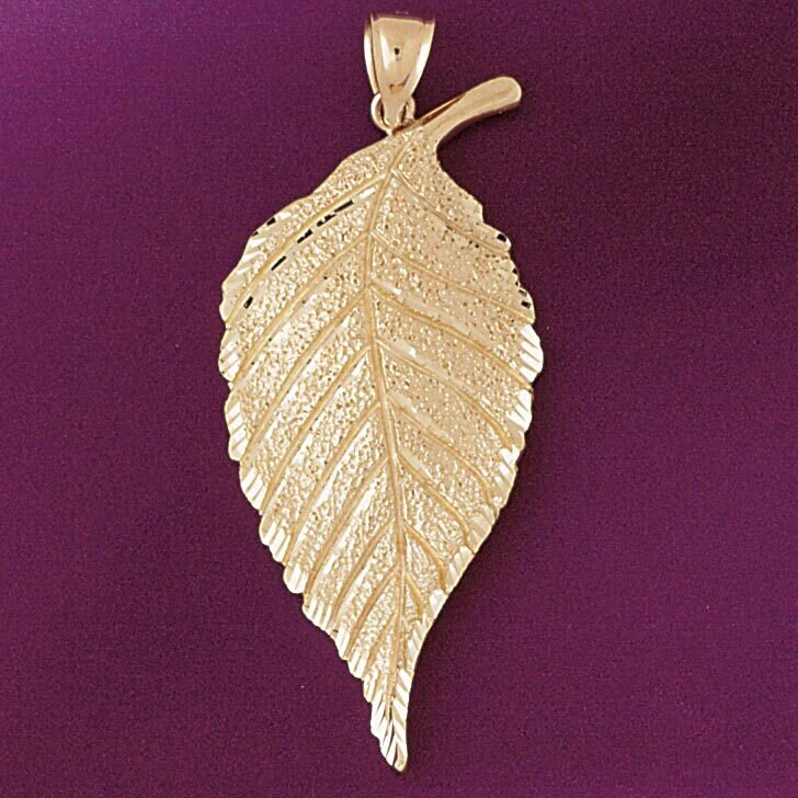 Leaf Leaves Pendant Necklace Charm Bracelet in Yellow, White or Rose Gold 6770