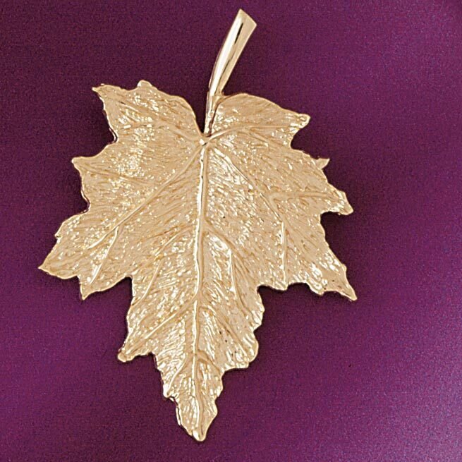 Leaf Leaves Pendant Necklace Charm Bracelet in Yellow, White or Rose Gold 6771