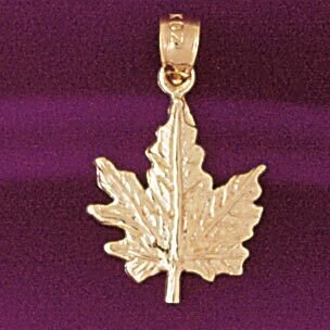Leaf Leaves Pendant Necklace Charm Bracelet in Yellow, White or Rose Gold 6774