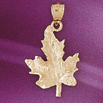 Leaf Leaves Pendant Necklace Charm Bracelet in Yellow, White or Rose Gold 6775