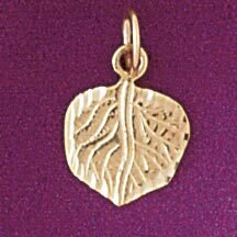 Leaf Leaves Pendant Necklace Charm Bracelet in Yellow, White or Rose Gold 6779