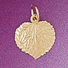Leaf Leaves Pendant Necklace Charm Bracelet in Yellow, White or Rose Gold 6780