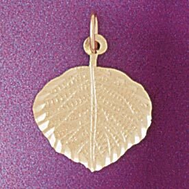 Leaf Leaves Pendant Necklace Charm Bracelet in Yellow, White or Rose Gold 6781