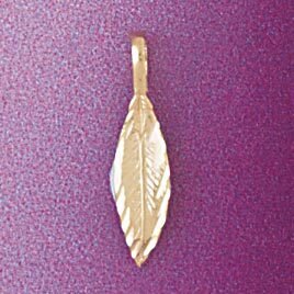 Leaf Leaves Pendant Necklace Charm Bracelet in Yellow, White or Rose Gold 6786