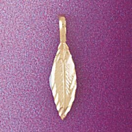 Dazzlers Jewelry Leaf Leaves Pendant Necklace Charm Bracelet in Yellow, White or Rose Gold 6786, MP…
