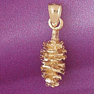 Pine Pendant Necklace Charm Bracelet in Yellow, White or Rose Gold 6789