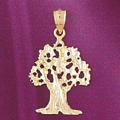 Tree Pendant Necklace Charm Bracelet in Yellow, White or Rose Gold 6821